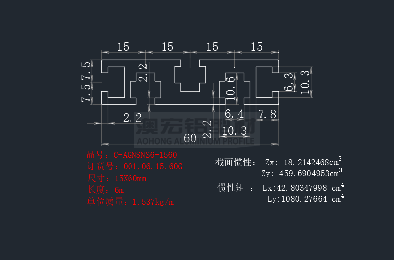 國標1560工業(yè)鋁型材